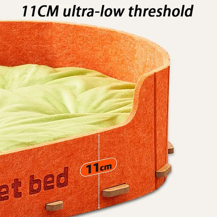 Pet Sleeping Bed Felt Cat Nest Warm Dog Bed Soft Indoor Cushion Removable Design