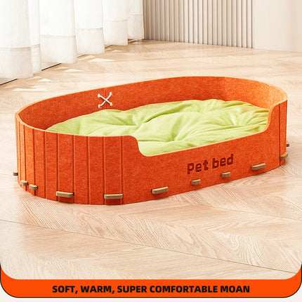 Pet Sleeping Bed Felt Cat Nest Warm Dog Bed Soft Indoor Cushion Removable Design