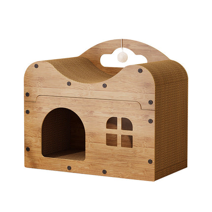 2 in 1 Cat Bed Cat Scratcher Cat House Kitten Sleeping Bed Pet Furniture Cat