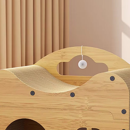 2 in 1 Cat Bed Cat Scratcher Cat House Kitten Sleeping Bed Pet Furniture Cat