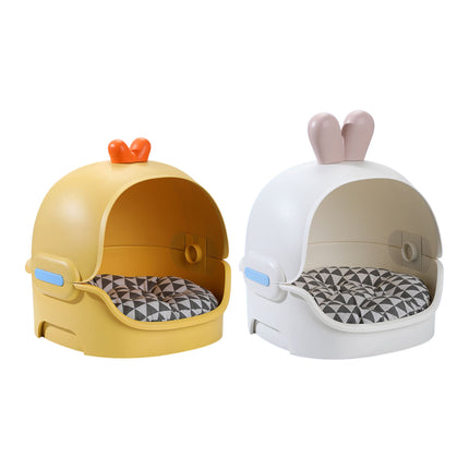 Cat Bed Semi Enclosed Design with Removable Soft Pad Cozy Pet Sleeping Nest