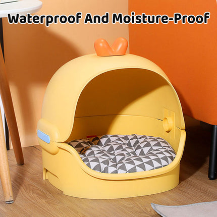 Cat Bed Semi Enclosed Design with Removable Soft Pad Cozy Pet Sleeping Nest