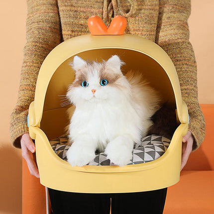 Cat Bed Semi Enclosed Design with Removable Soft Pad Cozy Pet Sleeping Nest
