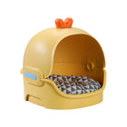 Cat Bed Semi Enclosed Design with Removable Soft Pad Cozy Pet Sleeping Nest