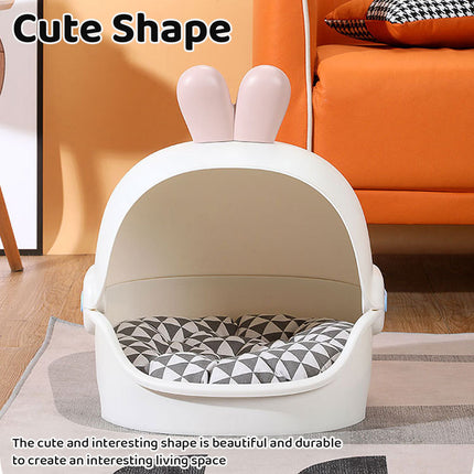 Cat Bed Semi Enclosed Design with Removable Soft Pad Cozy Pet Sleeping Nest