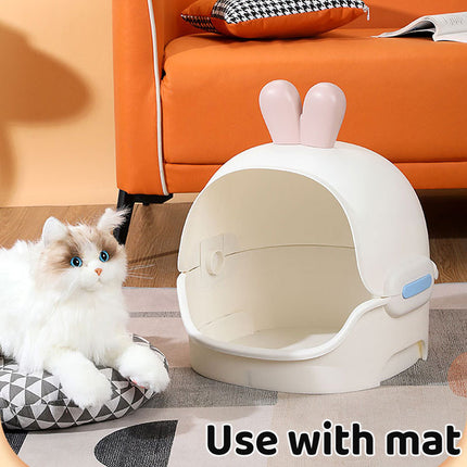 Cat Bed Semi Enclosed Design with Removable Soft Pad Cozy Pet Sleeping Nest