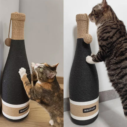 Vertical Cat Claw Wine Bottle Toy Kitten Scratcher Interactive Pet Play Chew Fun