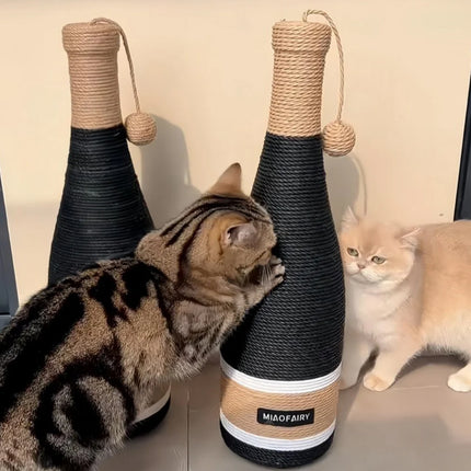 Vertical Cat Claw Wine Bottle Toy Kitten Scratcher Interactive Pet Play Chew Fun