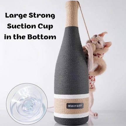 Vertical Cat Claw Wine Bottle Toy Kitten Scratcher Interactive Pet Play Chew Fun