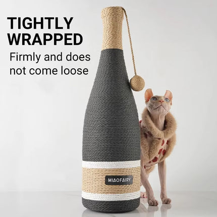 Vertical Cat Claw Wine Bottle Toy Kitten Scratcher Interactive Pet Play Chew Fun
