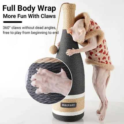 Vertical Cat Claw Wine Bottle Toy Kitten Scratcher Interactive Pet Play Chew Fun