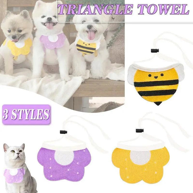 Cat Saliva Towel Pet Supplies Clothes Decoration Supplies Triangle Towel Dog AU - Aimall