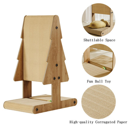 Vertical Cat Scratcher Bed 2 in 1 Durable Non Shed for Indoor Cats Scratching