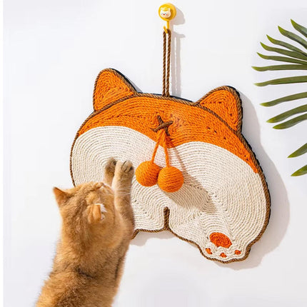 Pet Cat Scratching Mat Durable Wear Resistant Hangable Scratch Pad Cat Toy