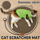 Cat Scratcher Mat Cotton Rope Round Cat Ear 43cm Teaser Ball Pet Scratch Pad