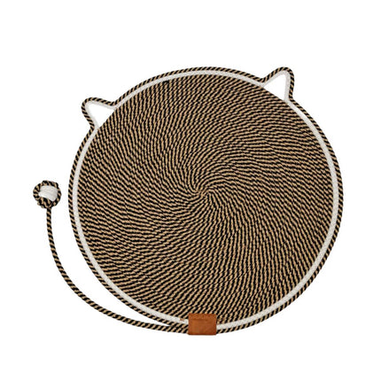 Cat Scratcher Mat Cotton Rope Round Cat Ear 43cm Teaser Ball Pet Scratch Pad