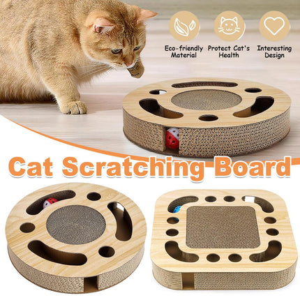 Cat Toy Interactive Turntable Ball Track Tower Pet Claw Training Play Exercise
