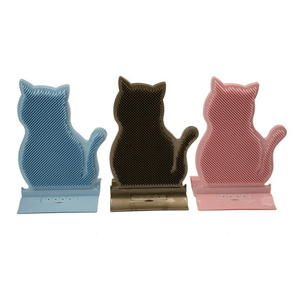 Fixed Tease Cat Scrubber Massage Brush Scratching Toy for Cats Grooming Brush
