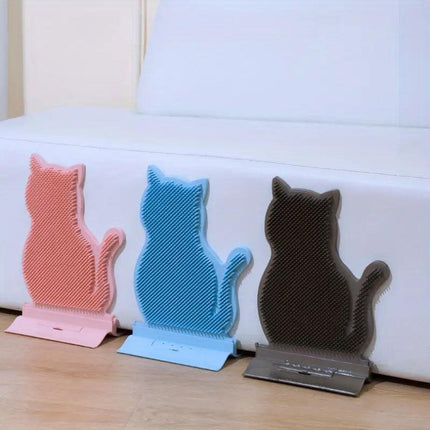 Fixed Tease Cat Scrubber Massage Brush Scratching Toy for Cats Grooming Brush