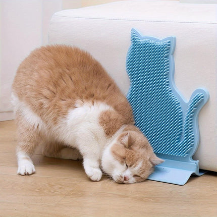 Fixed Tease Cat Scrubber Massage Brush Scratching Toy for Cats Grooming Brush