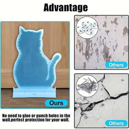 Fixed Tease Cat Scrubber Massage Brush Scratching Toy for Cats Grooming Brush