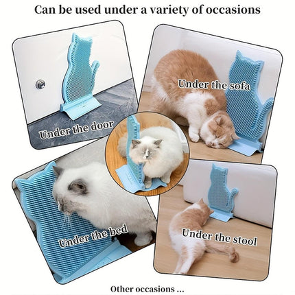 Fixed Tease Cat Scrubber Massage Brush Scratching Toy for Cats Grooming Brush