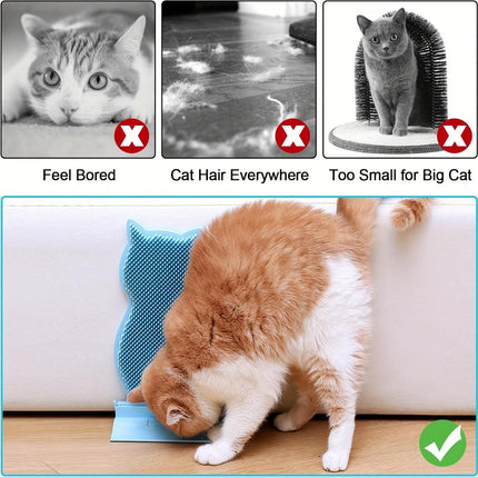 Fixed Tease Cat Scrubber Massage Brush Scratching Toy for Cats Grooming Brush