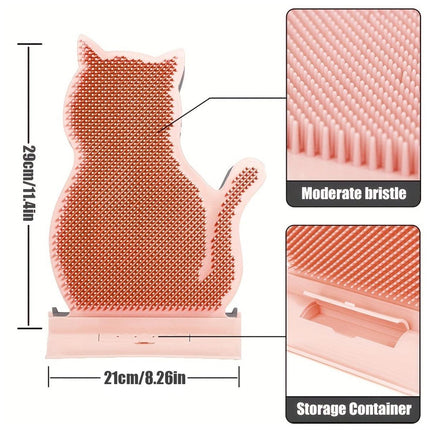 Fixed Tease Cat Scrubber Massage Brush Scratching Toy for Cats Grooming Brush
