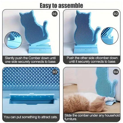 Fixed Tease Cat Scrubber Massage Brush Scratching Toy for Cats Grooming Brush