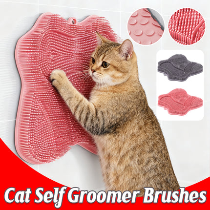 Cat Self-Use Wall-Mounted Scratching Brush Grooming for Cats Remove Loose Fur