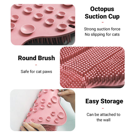 Cat Self-Use Wall-Mounted Scratching Brush Grooming for Cats Remove Loose Fur