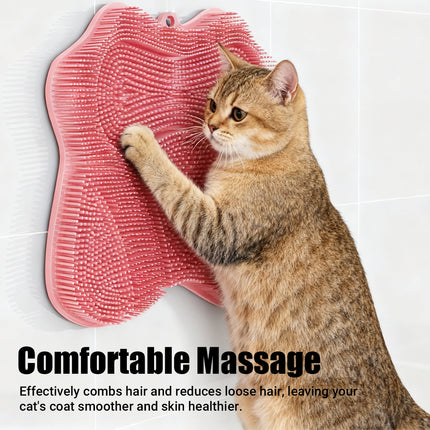 Cat Self-Use Wall-Mounted Scratching Brush Grooming for Cats Remove Loose Fur