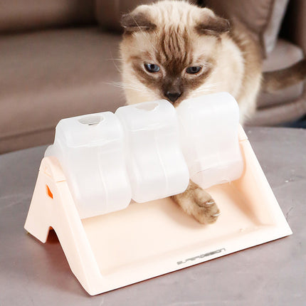 Cat Puzzle Feeder Toy Turntable Leaky Food Dispenser for Snacks Freeze Treats