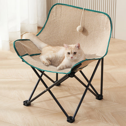 Folding Cat Bed Moon Chair Soft Pet Nest Portable Lounge Sofa for Kitten Sleep