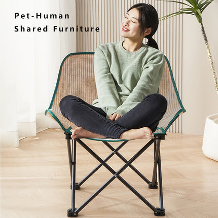 Folding Cat Bed Moon Chair Soft Pet Nest Portable Lounge Sofa for Kitten Sleep