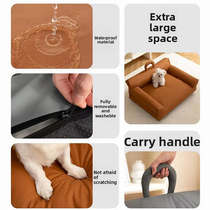 Waterproof Pet Bed Washable Dog Cat Sofa Mat Four Seasons Sleeping Cushion Use