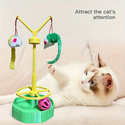Cat Spinning Wheel Toy with Track Ball and Teasers