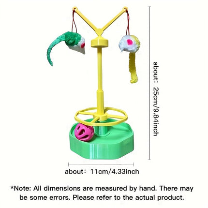 Cat Spinning Wheel Toy with Track Ball and Teasers