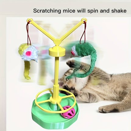 Cat Spinning Wheel Toy with Track Ball and Teasers