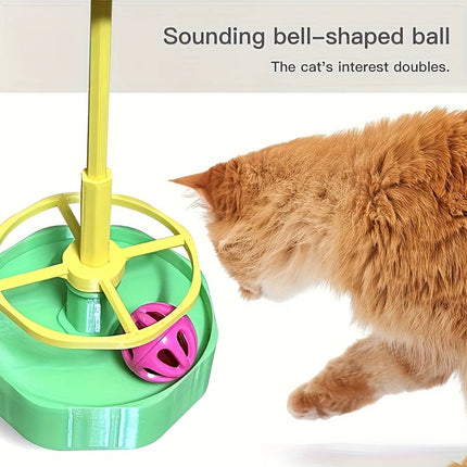 Cat Spinning Wheel Toy with Track Ball and Teasers
