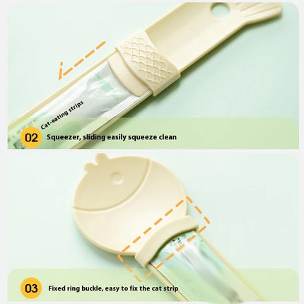 Cat Treat Spoon Feeder Pet Food Scoop for Kitten Wet Food Easy Clean Portable