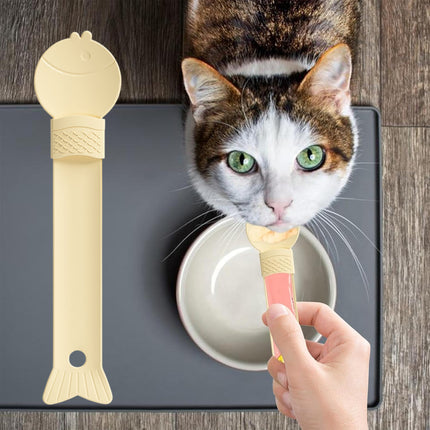 Cat Treat Spoon Feeder Pet Food Scoop for Kitten Wet Food Easy Clean Portable