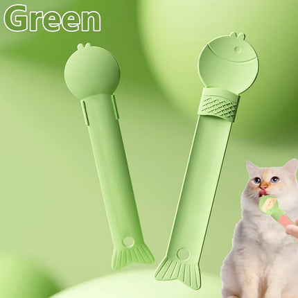 Cat Treat Spoon Feeder Pet Food Scoop for Kitten Wet Food Easy Clean Portable
