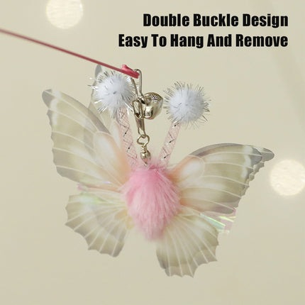 Suction Cup Cat Toy with Butterfly Interactive PVC Teaser Stick for Indoor Cats