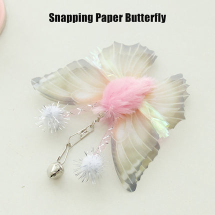 Suction Cup Cat Toy with Butterfly Interactive PVC Teaser Stick for Indoor Cats