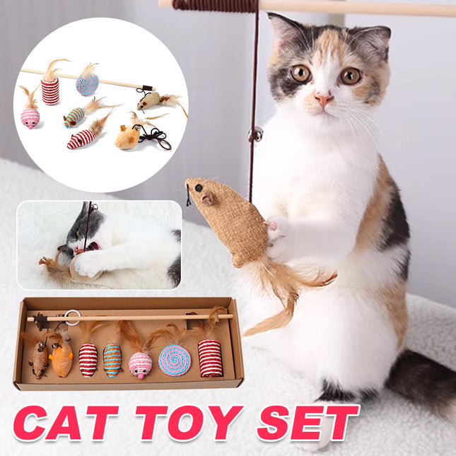 Cat Toys Set 7PCS Interactive Kitten Toys Durable for Indoor Cats Kittens Use