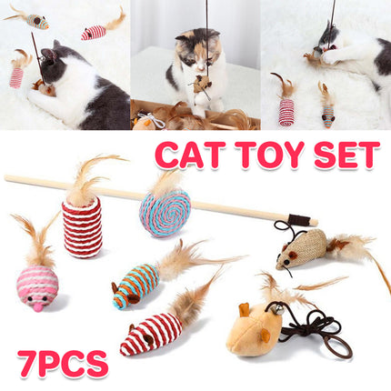 Cat Toys Set 7PCS Interactive Kitten Toys Durable for Indoor Cats Kittens Use