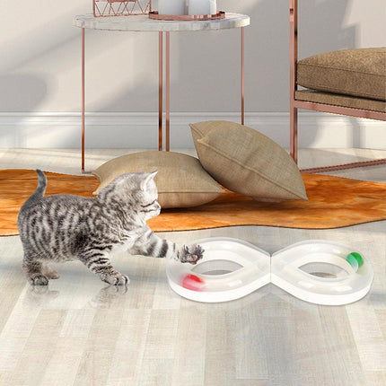 Cat Toys Carousel Teaser Tunnel Kitten Play Fighting Toy Interactive Fun for Cat