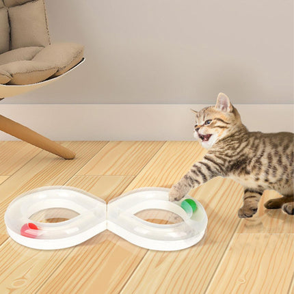 Cat Toys Carousel Teaser Tunnel Kitten Play Fighting Toy Interactive Fun for Cat