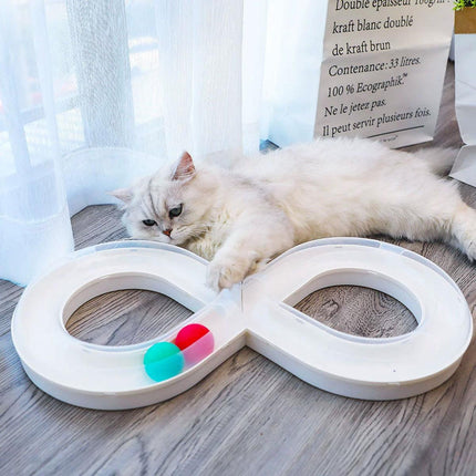 Cat Toys Carousel Teaser Tunnel Kitten Play Fighting Toy Interactive Fun for Cat